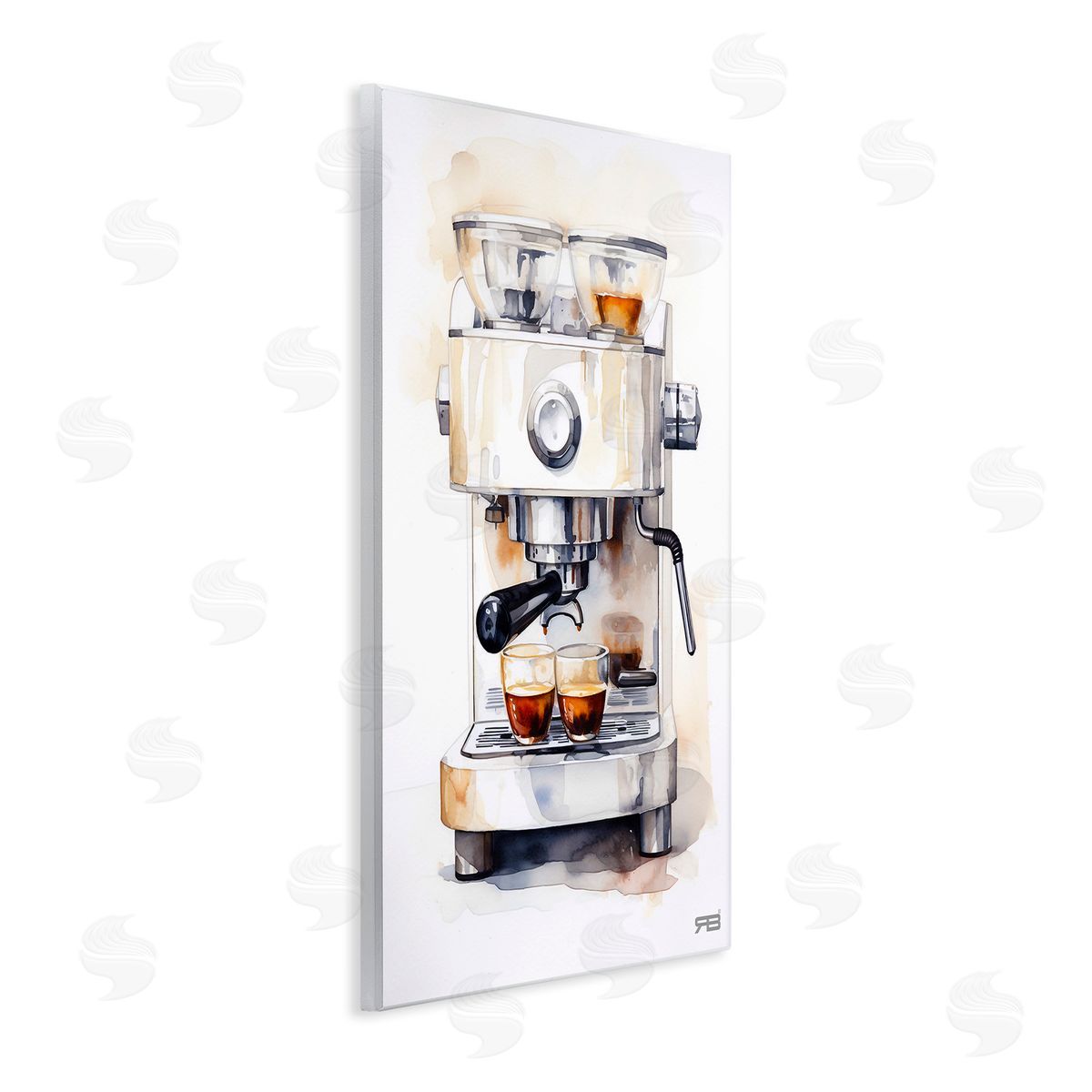 RB Modern Espresso Machine Wooden Wall Plaque Art Print