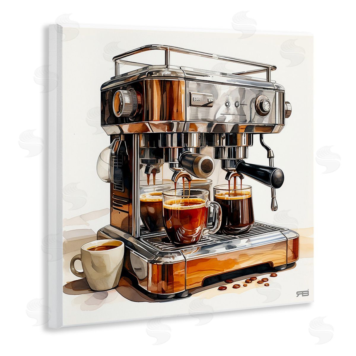 RB Sleek Espresso Machine Wooden Wall Plaque Art Print