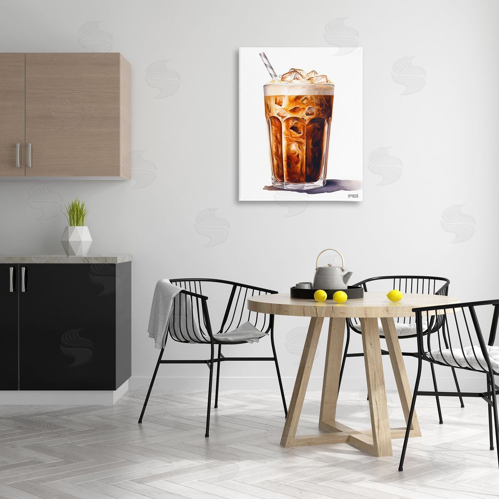 RB Swirled Iced Coffee Canvas Wall Art Print in Room