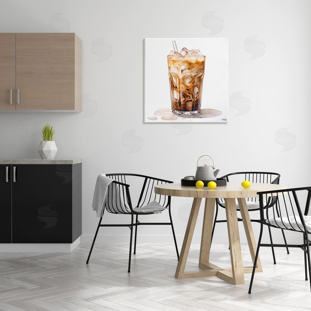 RB Coffee with Swirled Milk Canvas Wall Art Print in Room