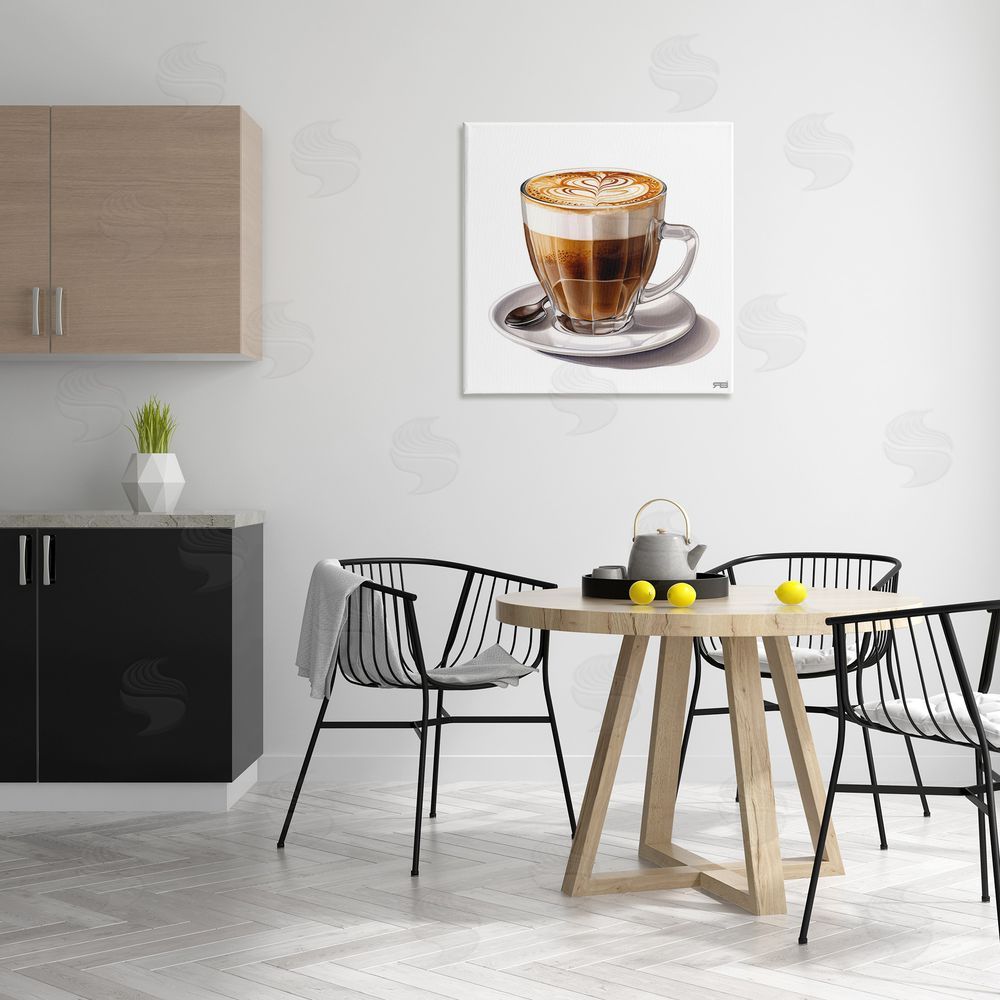 RB Latte with Milk Pattern Canvas Wall Art Print in Room