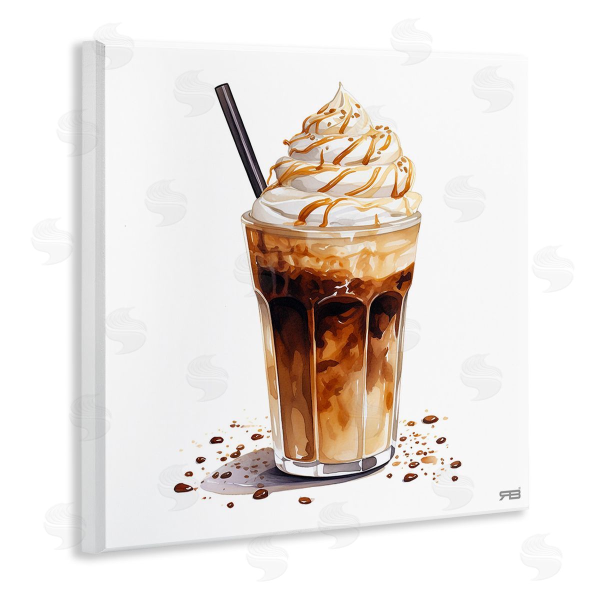 RB Coffee Dessert Drink Wooden Wall Plaque Art Print