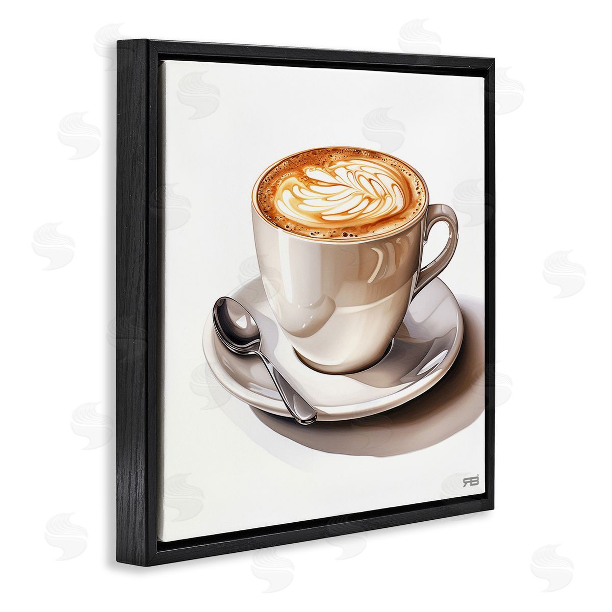 RB Chic Modern Cappuccino Black Floating Frame Canvas Wall Art Print