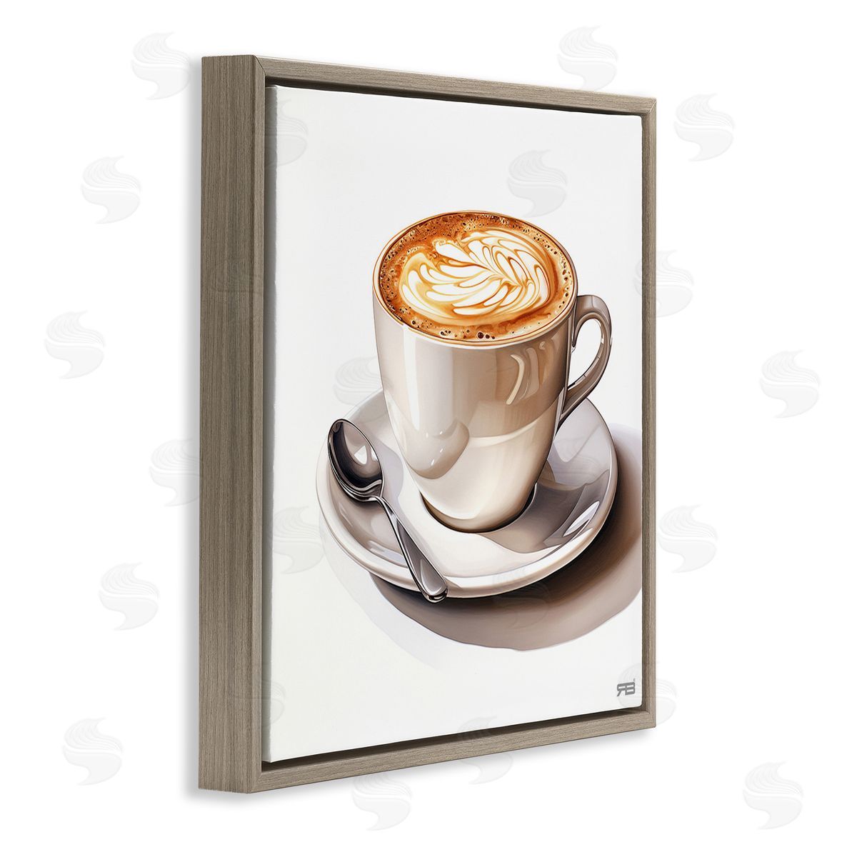 RB Chic Modern Cappuccino Brown Floating Frame Canvas Wall Art Print