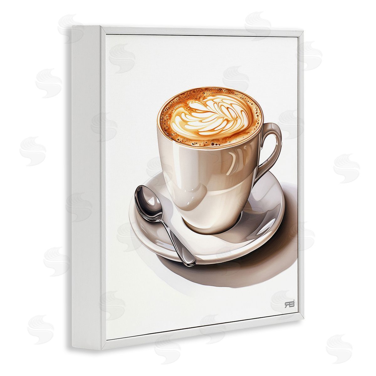 RB Chic Modern Cappuccino White Framed Giclee Wall Art Print