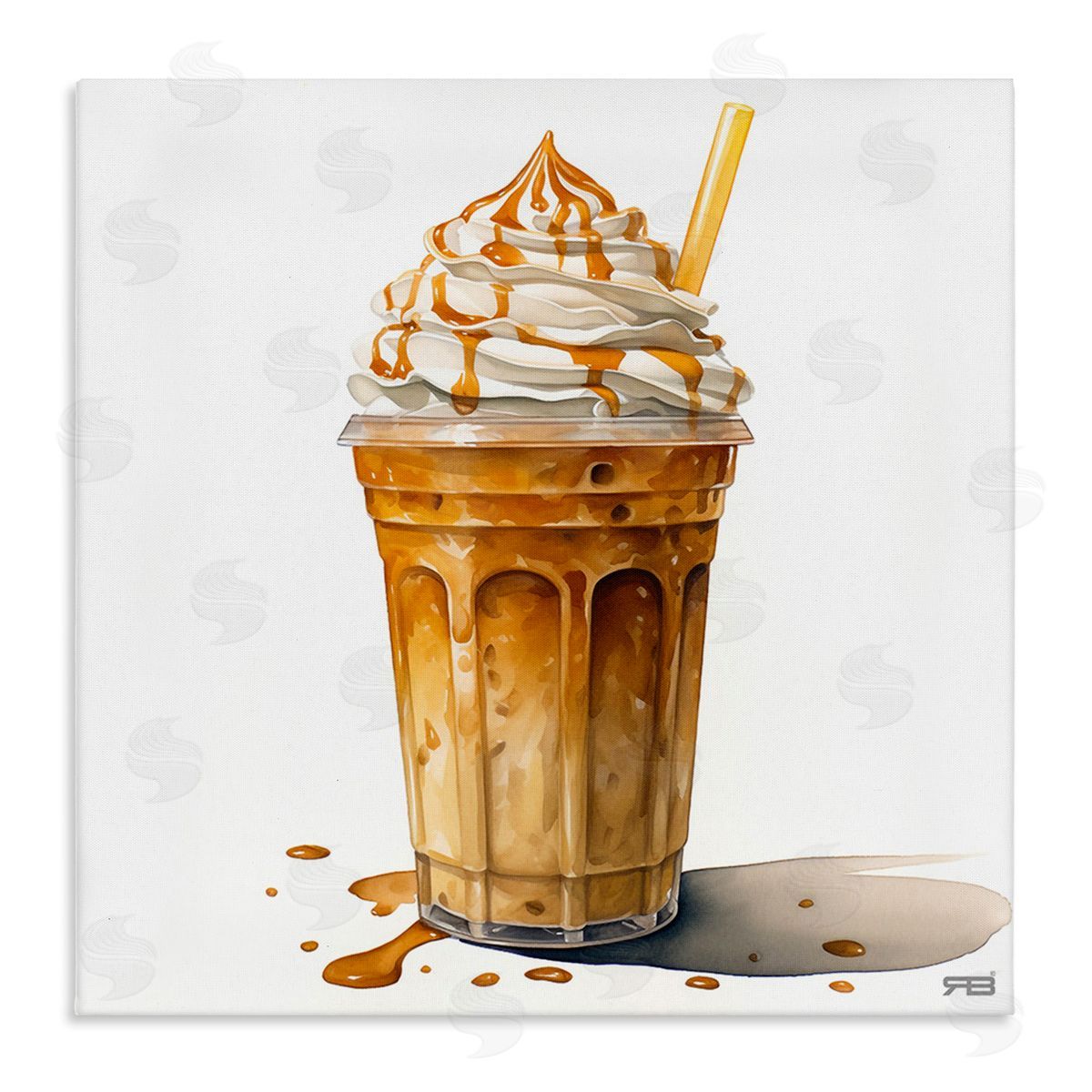 RB Coffee with Whipped Cream Canvas Wall Art Print
