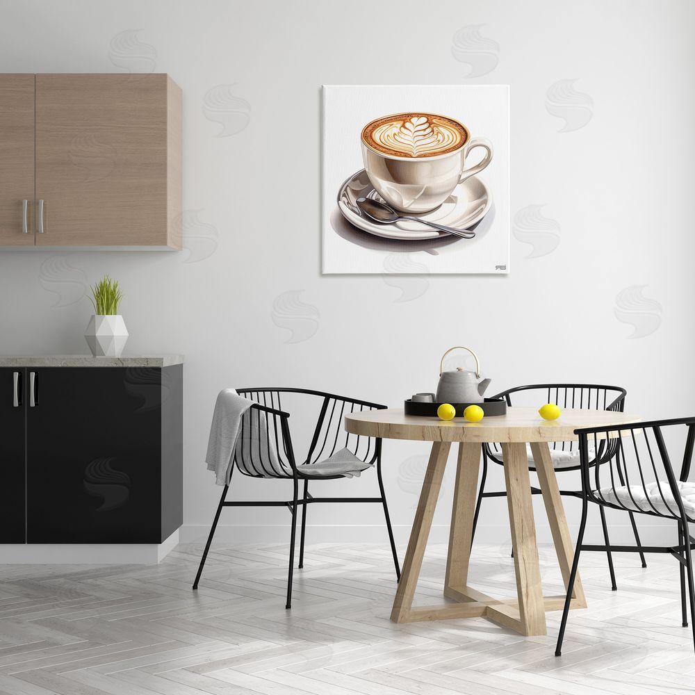 RB Espresso Latte with Pattern Canvas Wall Art Print in Room