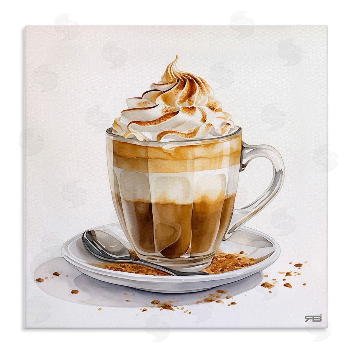 RB Cafe Dessert Latte Canvas Wall Art Print