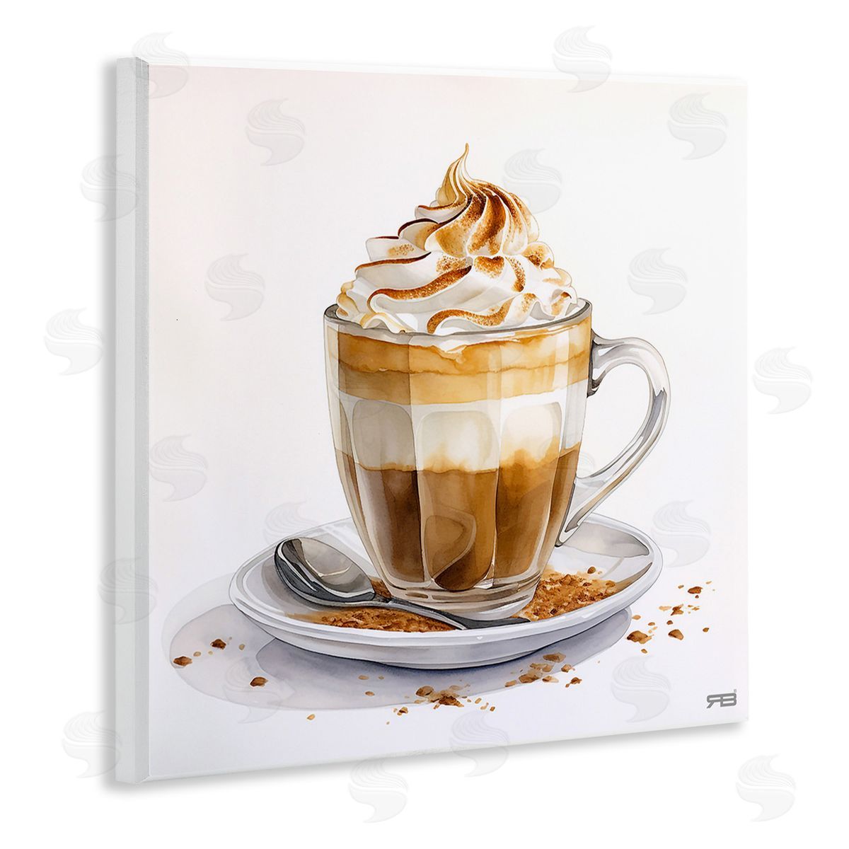 RB Cafe Dessert Latte Wooden Wall Plaque Art Print