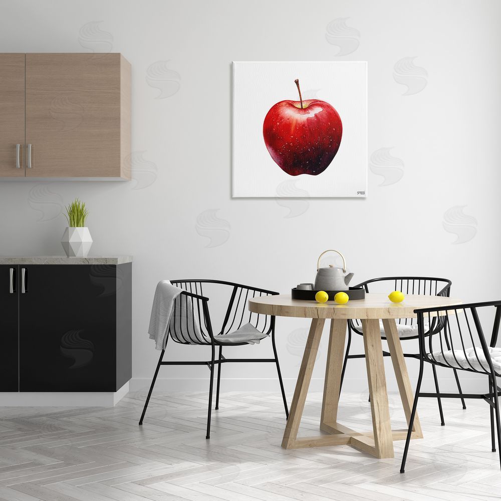 RB Bold Red Apple Canvas Wall Art Print in Room