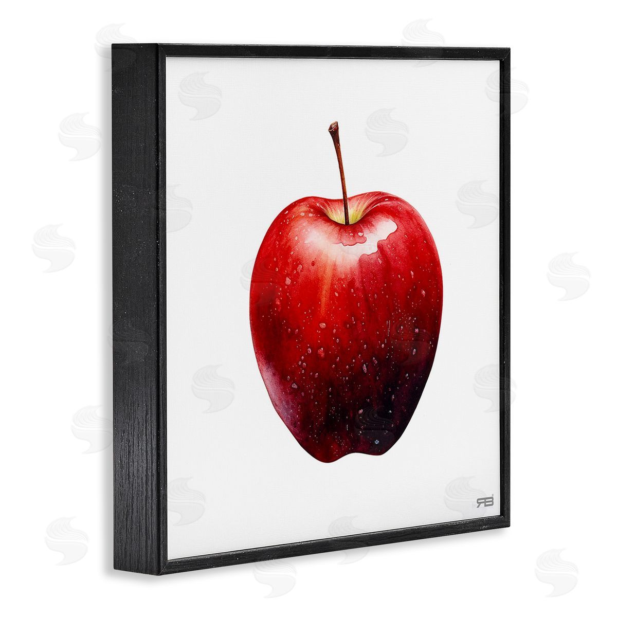 RB Bold Red Apple Black Framed Giclee Wall Art Print