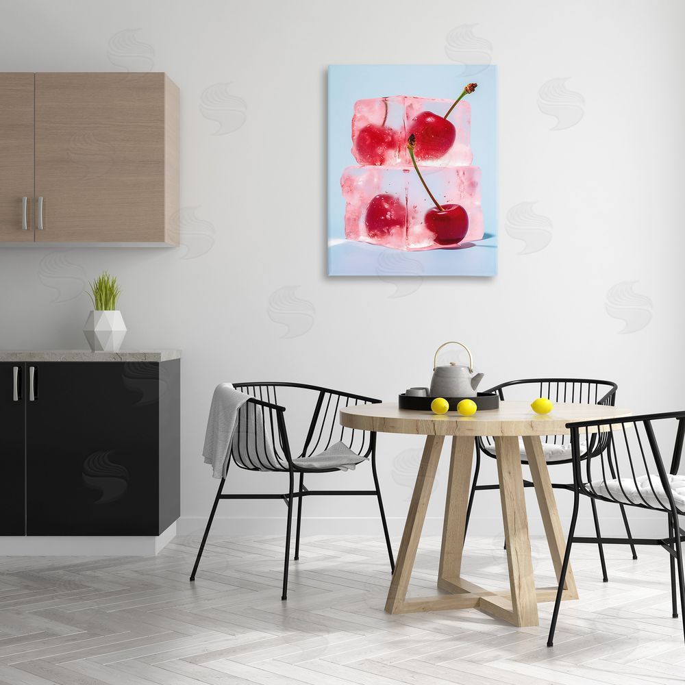 RB Cherry Ice Cubes Canvas Wall Art Print in Room