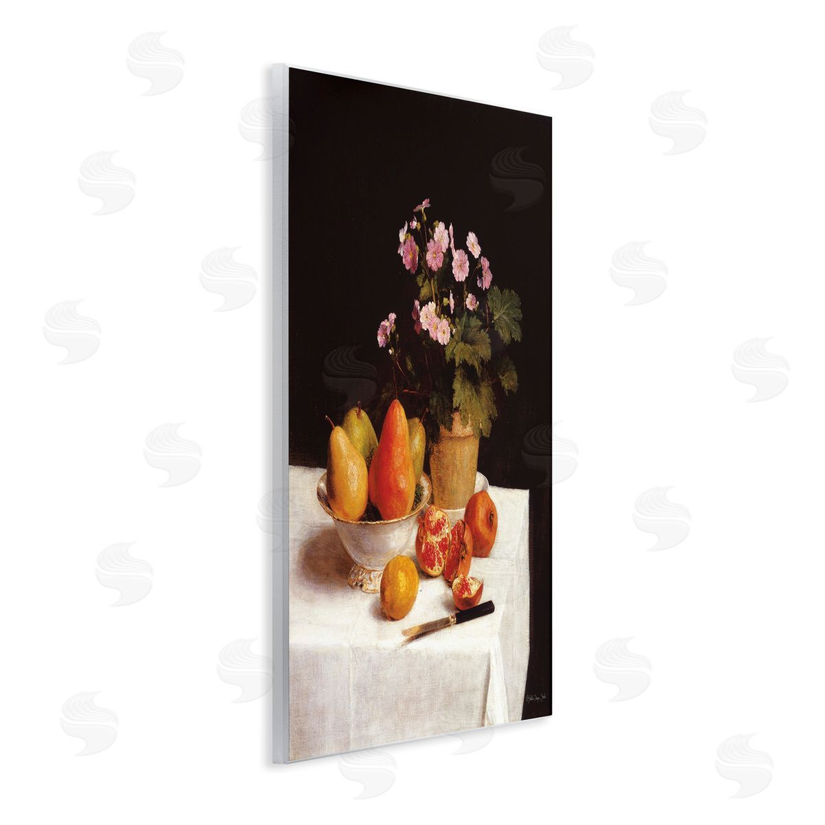 Stellar Design Studio Fruit & Bouquet Still Life Wooden Wall Plaque Art Print