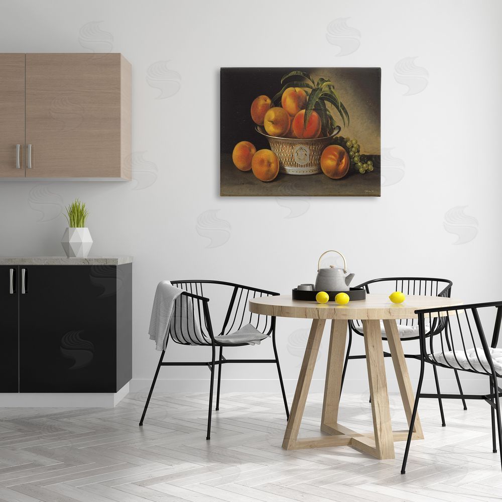 Stellar Design Studio Classic Peaches & Grapes Canvas Wall Art Print in Room