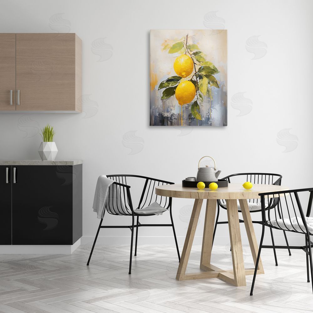 Ramona Murdock Abstract Lemon Branch Canvas Wall Art Print in Room