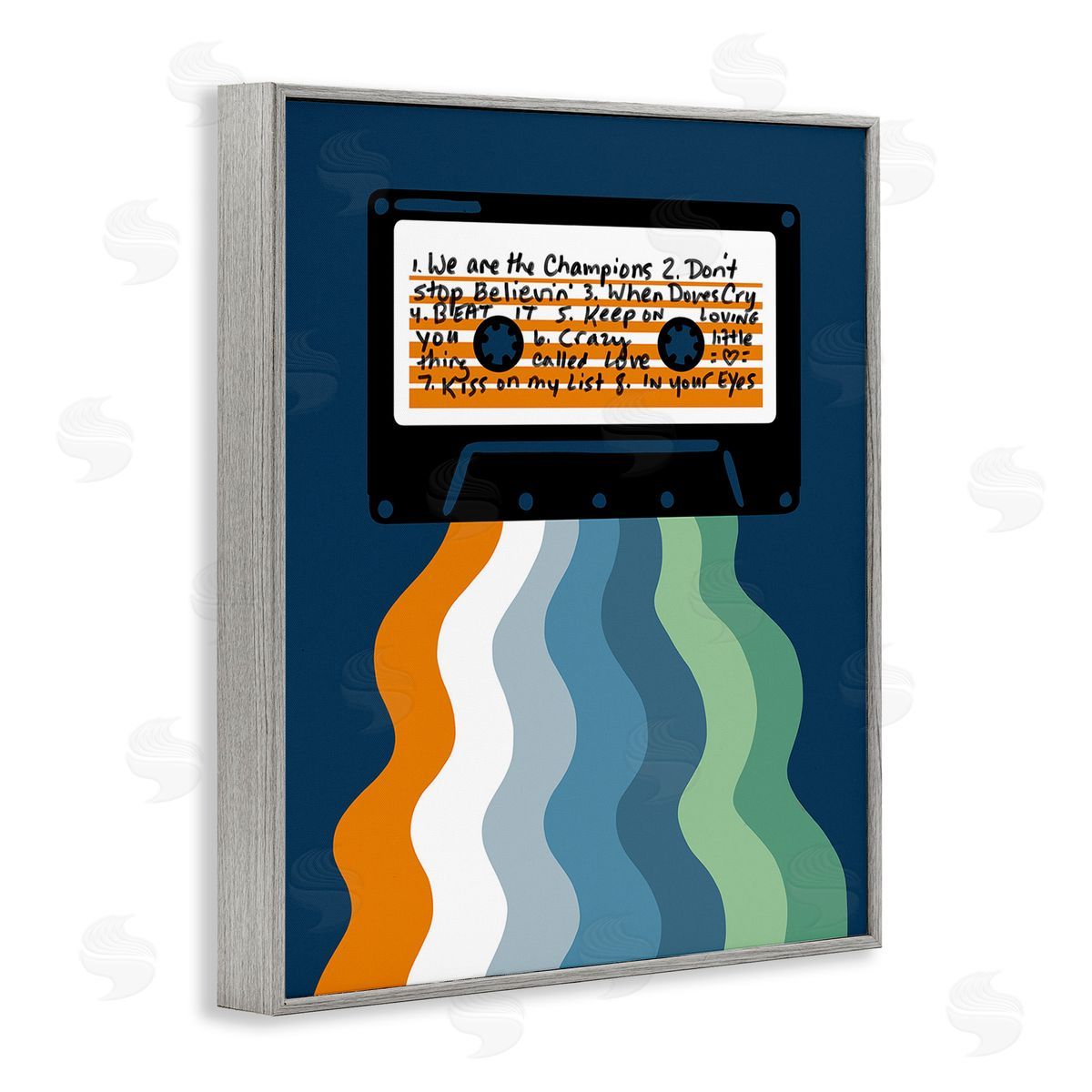 Laura Marr Mix Tape Cassette Gray Framed Giclee Wall Art Print