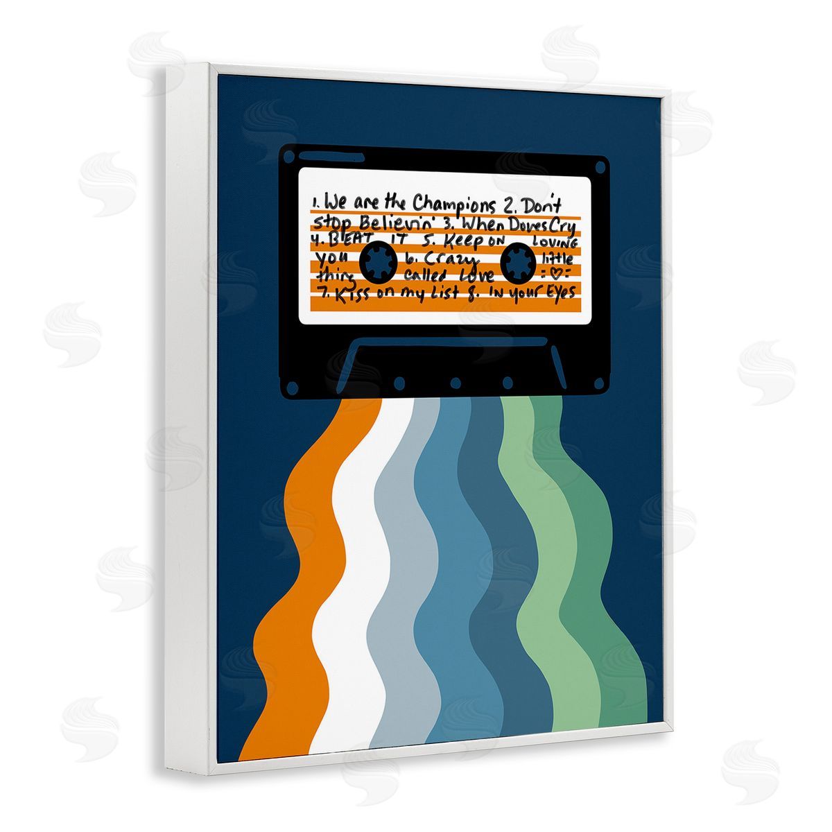 Laura Marr Mix Tape Cassette White Framed Giclee Wall Art Print