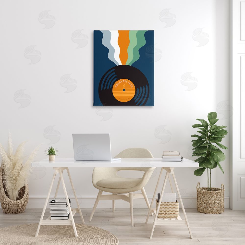 Laura Marr Groovy Vinyl Record Canvas Wall Art Print in Room