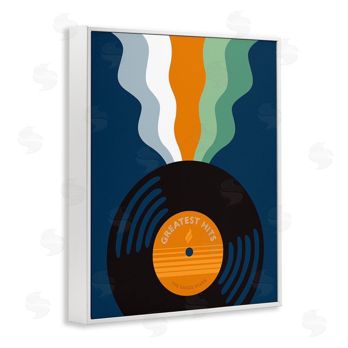 Laura Marr Groovy Vinyl Record White Framed Giclee Wall Art Print