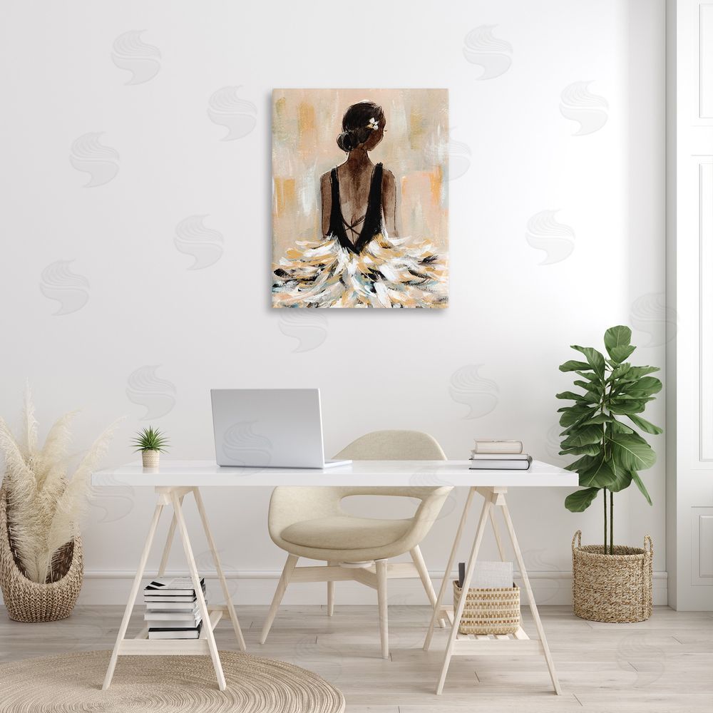 Annie Warren Ballerina in Abstract Gown Canvas Wall Art Print in Room