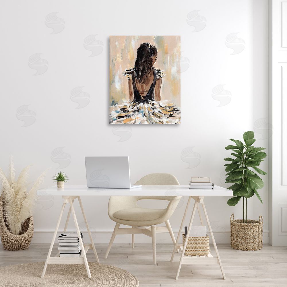 Annie Warren Fashionista in Dress Canvas Wall Art Print in Room