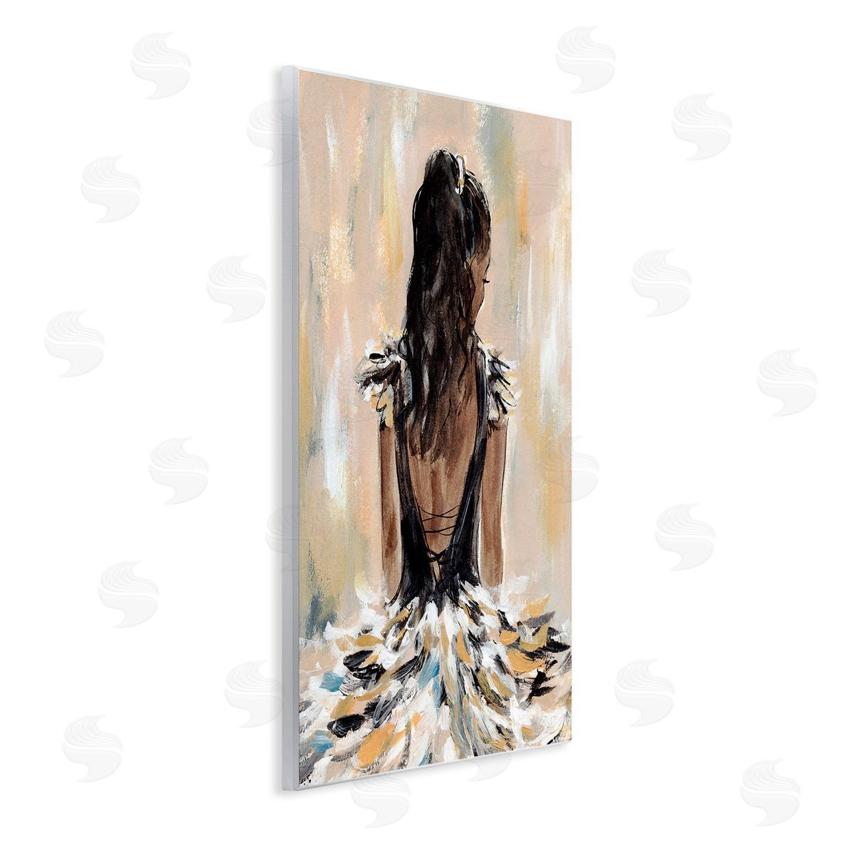 Annie Warren Fashionista in Dress Wooden Wall Plaque Art Print