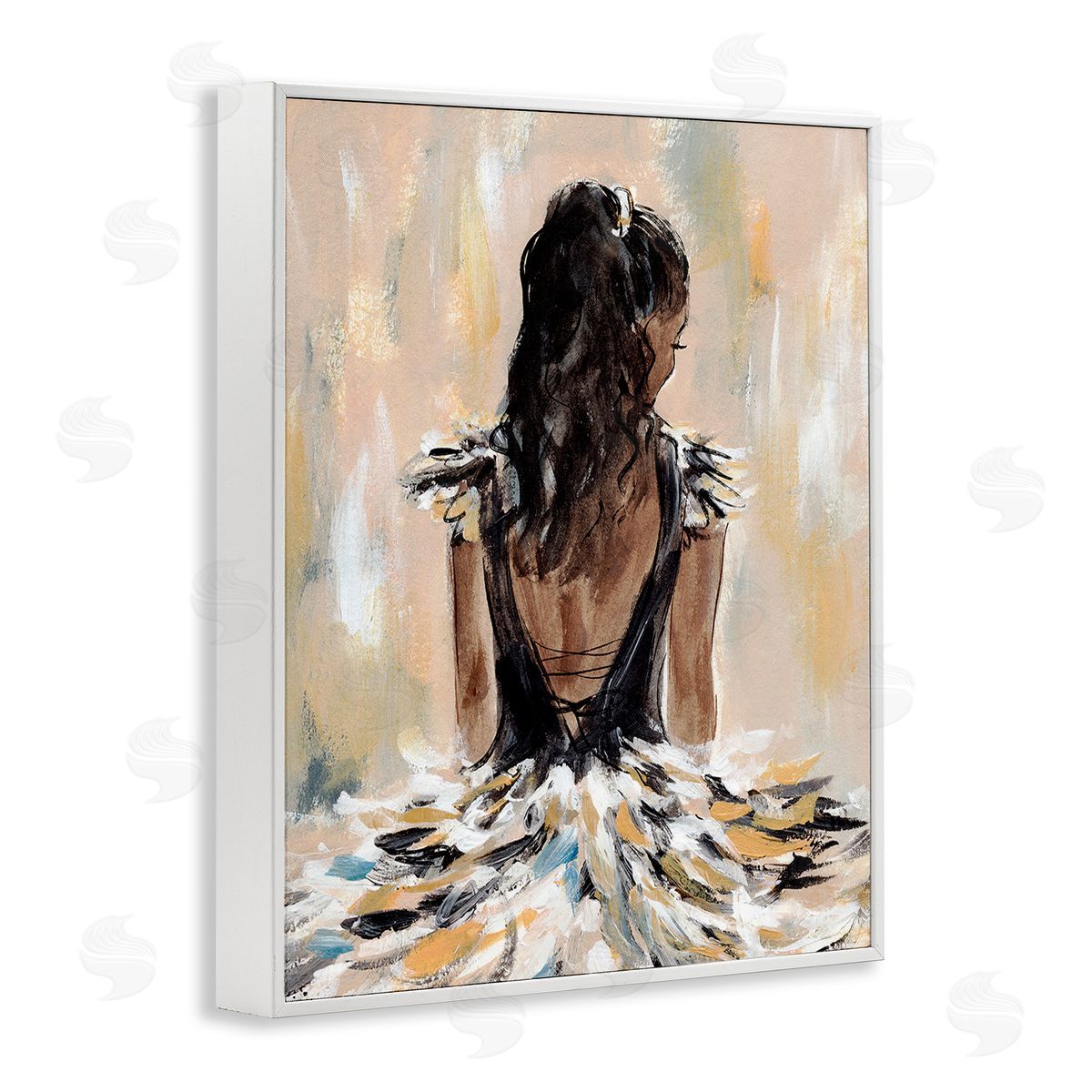 Annie Warren Fashionista in Dress White Framed Giclee Wall Art Print