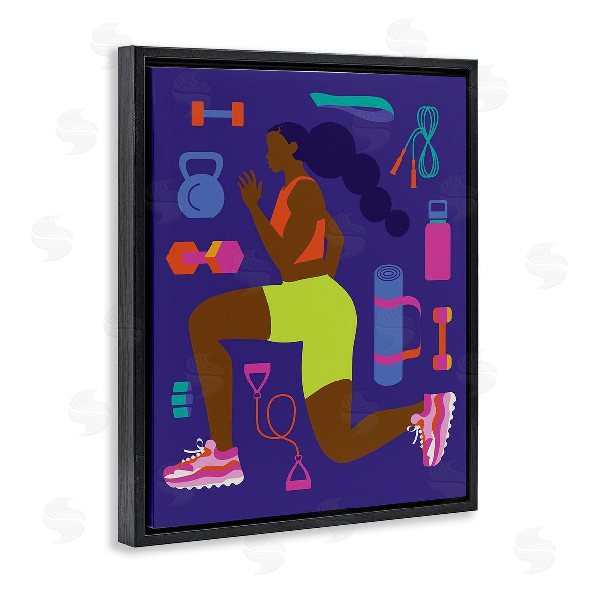 Victoria Barnes Inspiring Woman & Workout Black Floating Frame Canvas Wall Art Print
