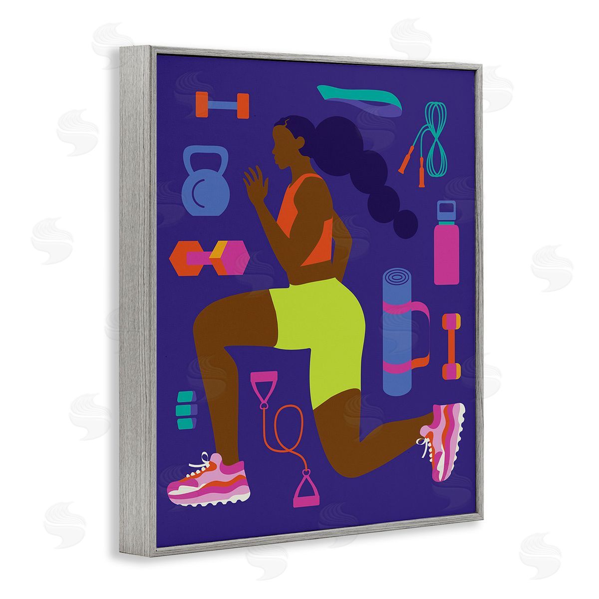 Victoria Barnes Inspiring Woman & Workout Gray Framed Giclee Wall Art Print