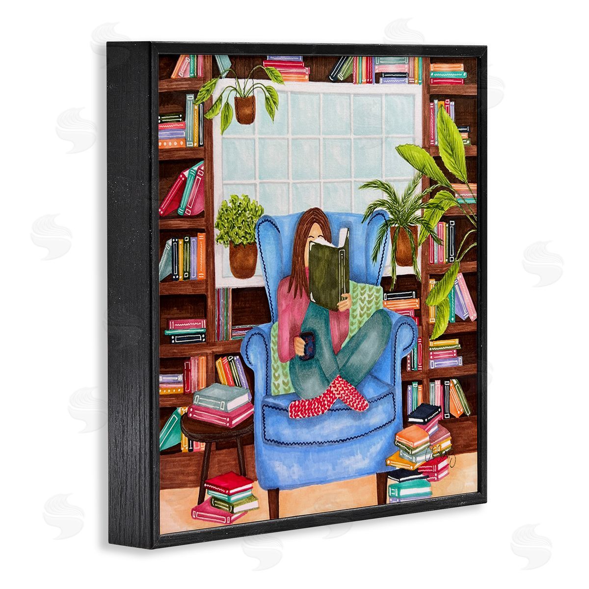 Ale Saiz Studio Cozy Reading Corner Black Framed Giclee Wall Art Print