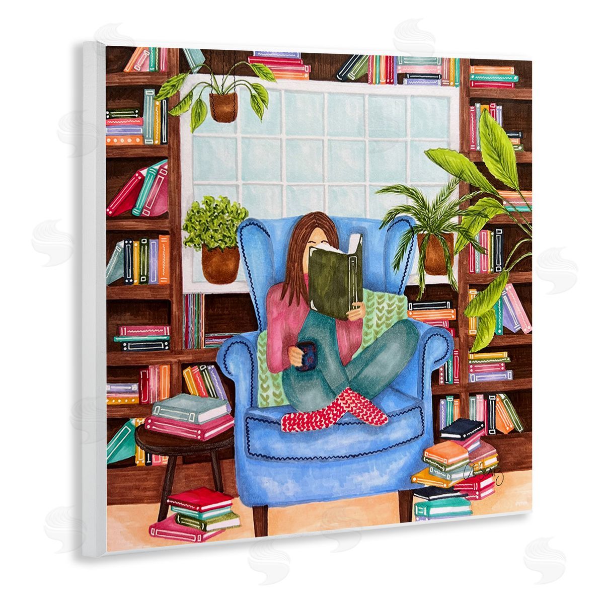 Ale Saiz Studio Cozy Reading Corner Wooden Wall Plaque Art Print