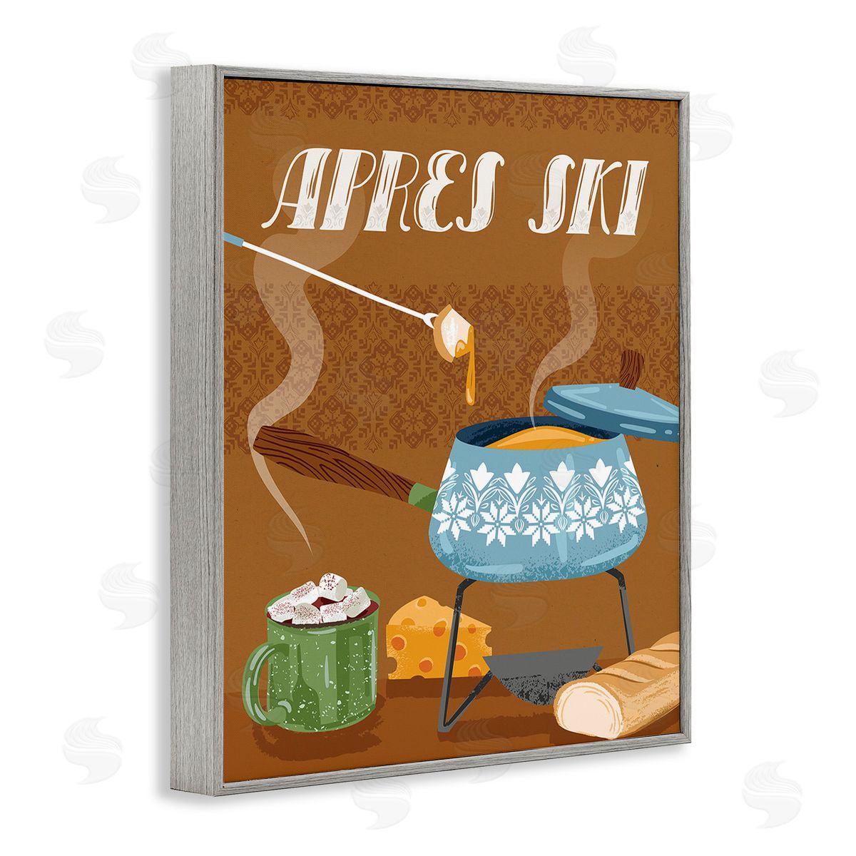 Arrolynn Weiderhold Apr�s Ski Warm Meal Gray Framed Giclee Wall Art Print