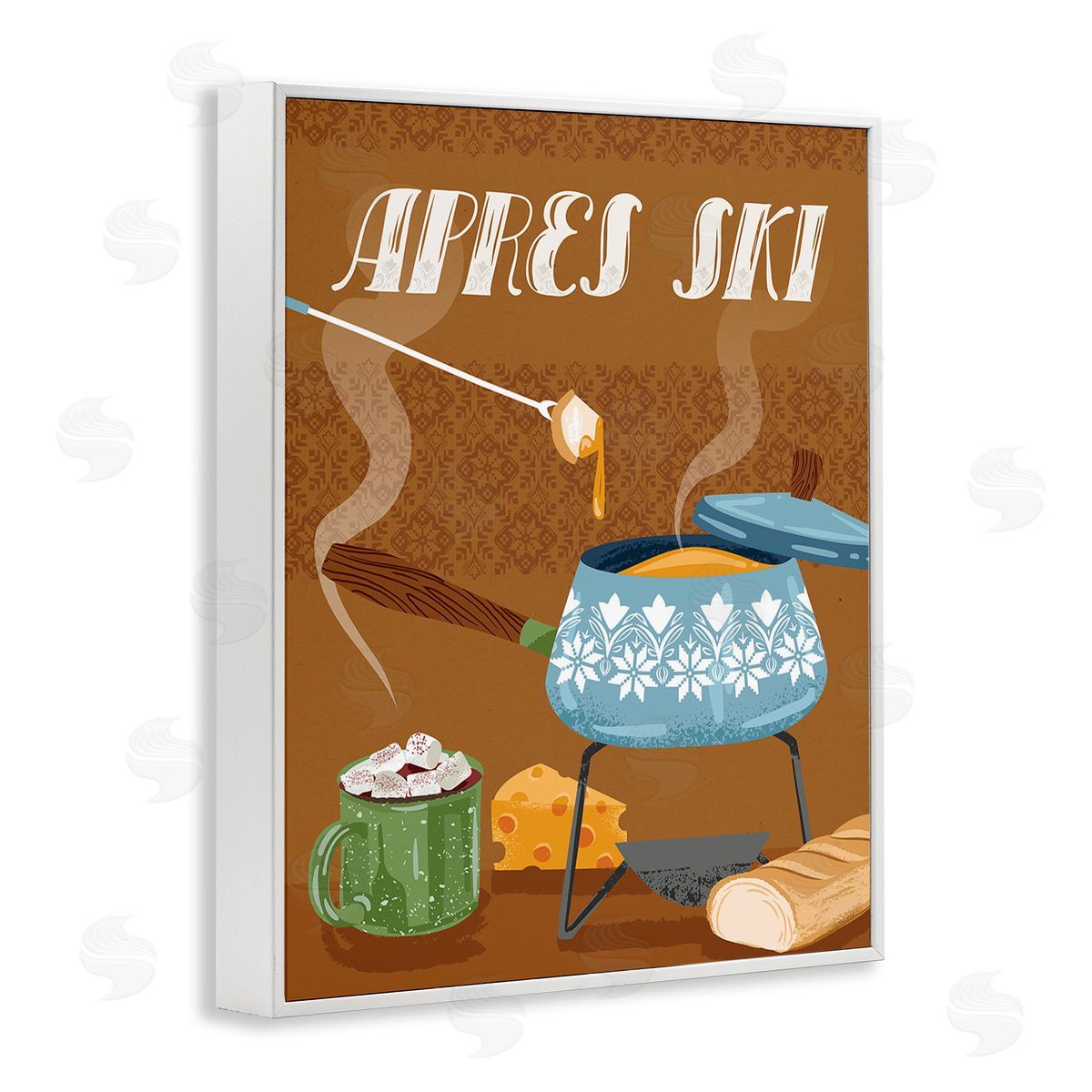 Arrolynn Weiderhold Apr�s Ski Warm Meal White Framed Giclee Wall Art Print