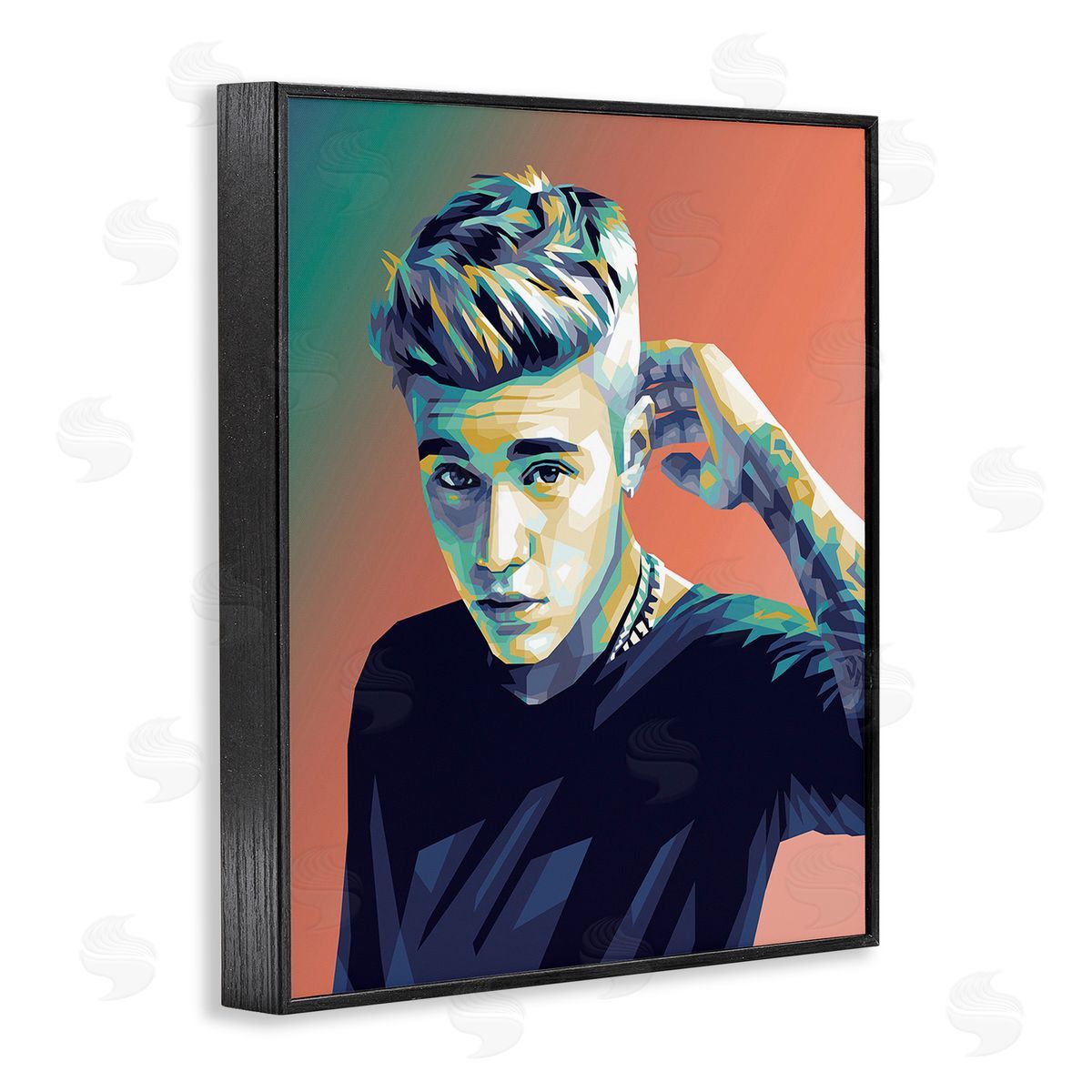Birch & Ink Pop Culture Justin Portrait Black Framed Giclee Wall Art Print