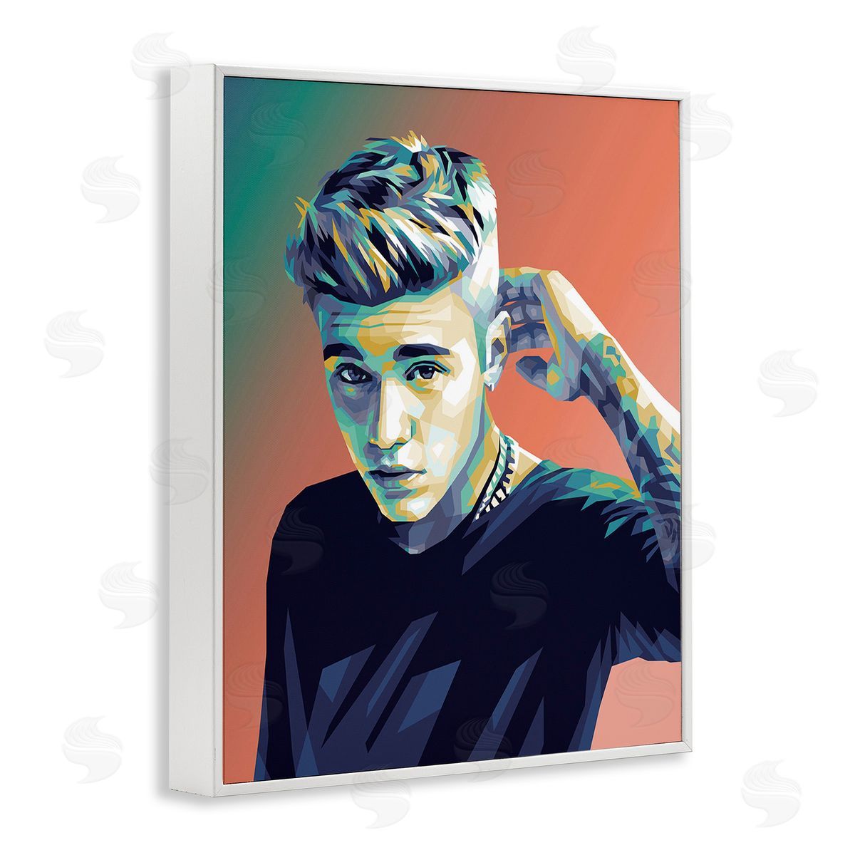 Birch & Ink Pop Culture Justin Portrait White Framed Giclee Wall Art Print