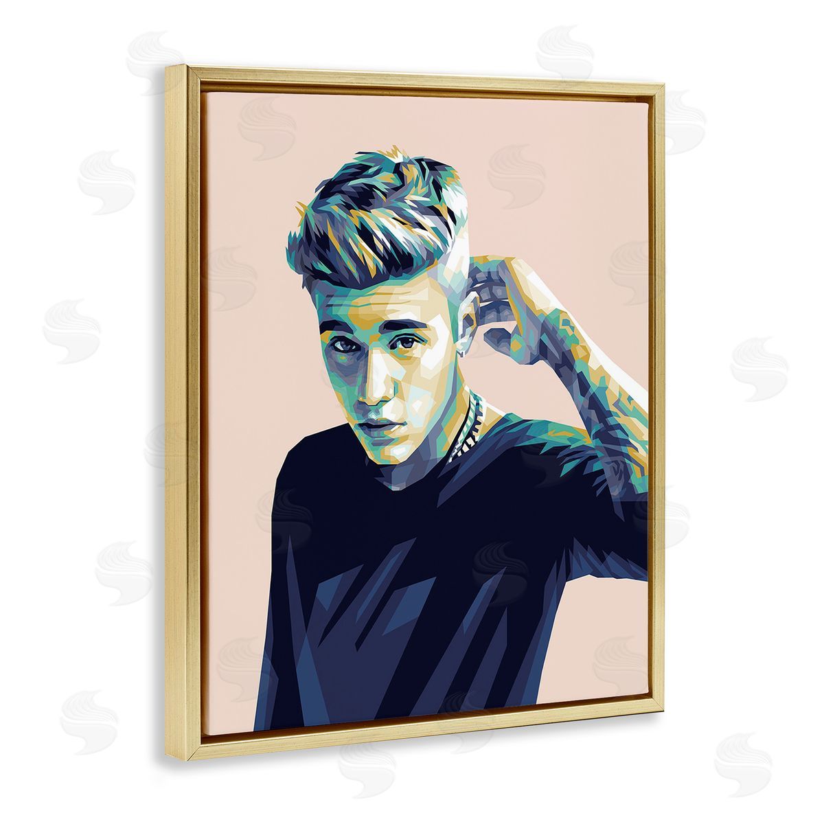Birch & Ink Justin with Subtle Hues Gold Floating Frame Canvas Wall Art Print