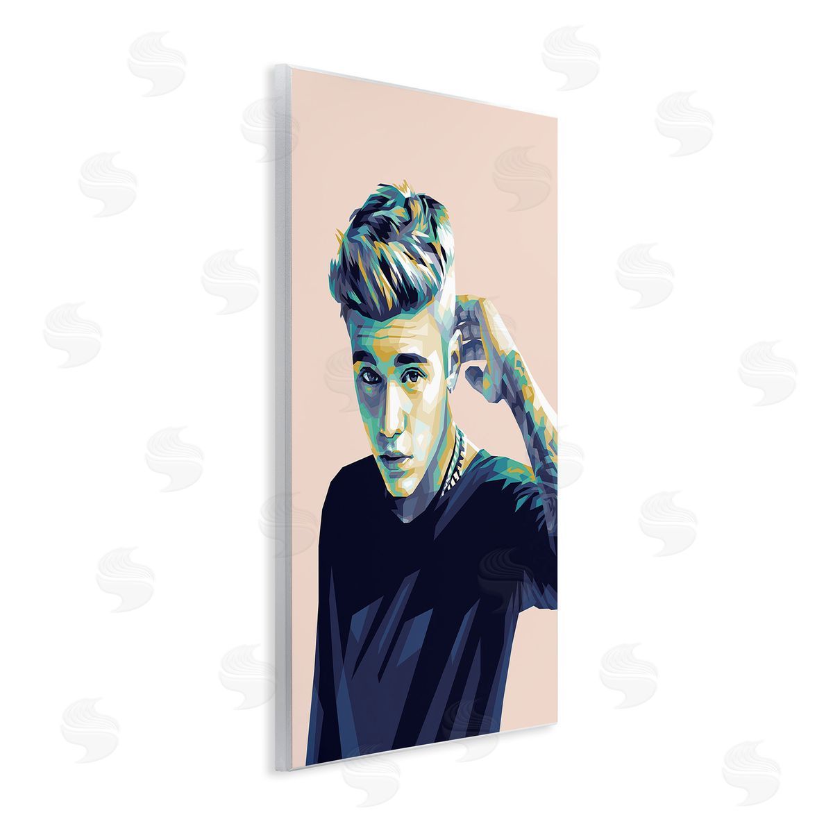 Birch & Ink Justin with Subtle Hues Wooden Wall Plaque Art Print