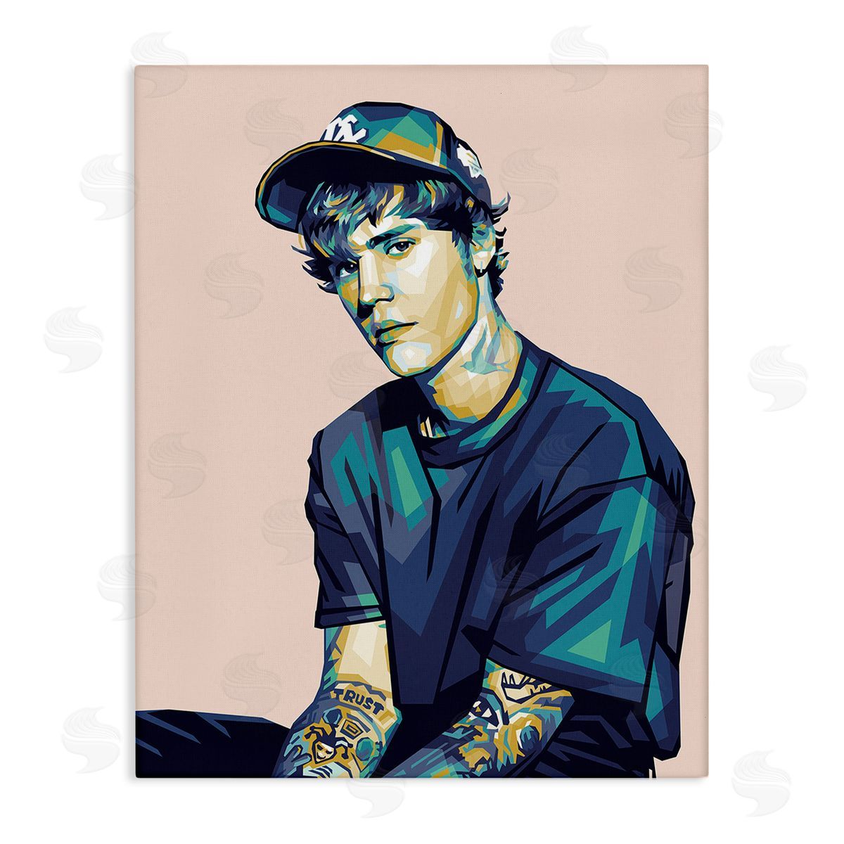 Birch & Ink Justin with Peach Hues Canvas Wall Art Print