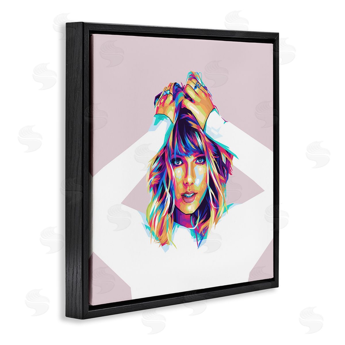 Birch & Ink Taylor with Bold Hues Black Floating Frame Canvas Wall Art Print