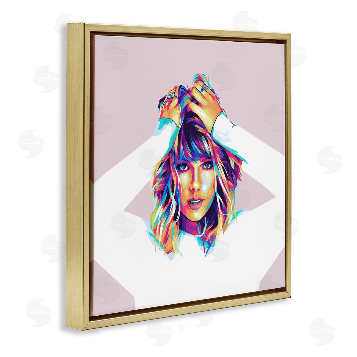 Birch & Ink Taylor with Bold Hues Gold Floating Frame Canvas Wall Art Print