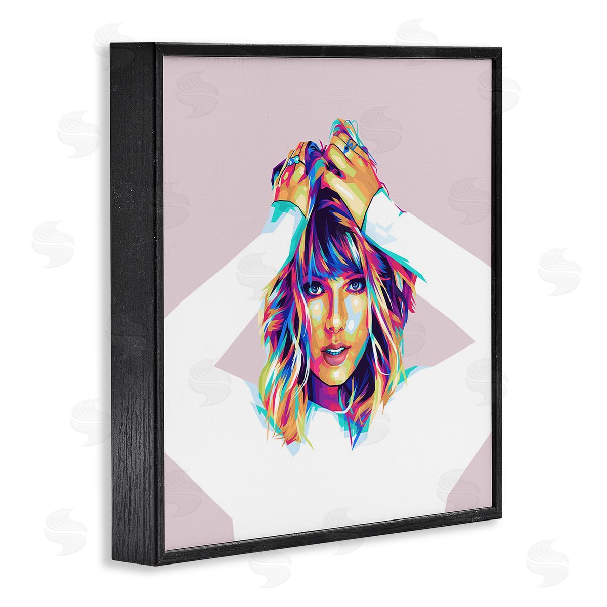 Birch & Ink Taylor with Bold Hues Black Framed Giclee Wall Art Print