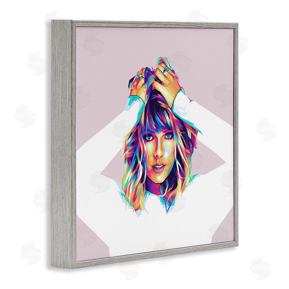 Birch & Ink Taylor with Bold Hues Gray Framed Giclee Wall Art Print