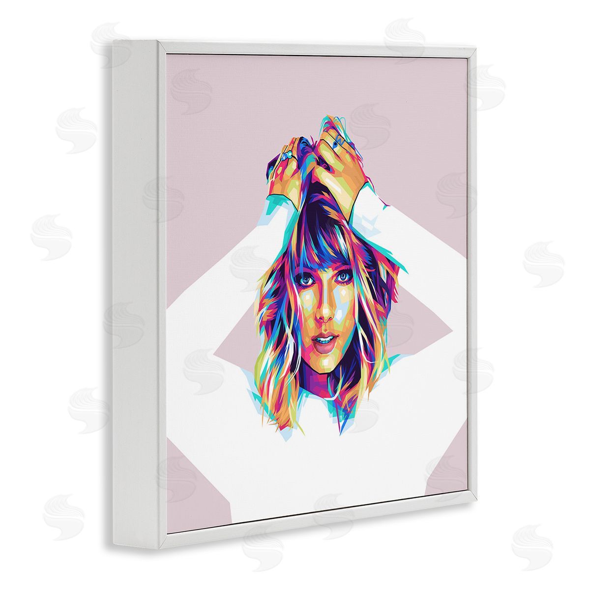 Birch & Ink Taylor with Bold Hues White Framed Giclee Wall Art Print
