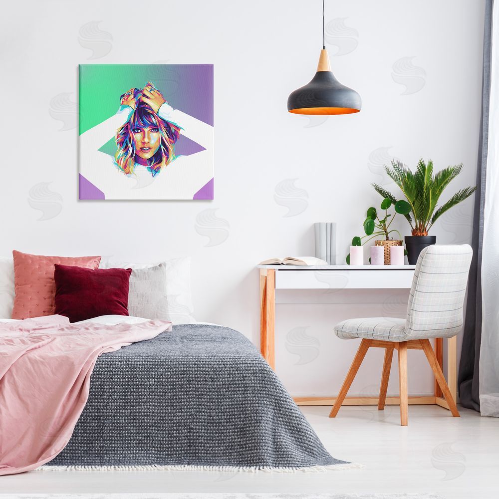 Birch & Ink Pop Musician Woman Canvas Wall Art Print in Room