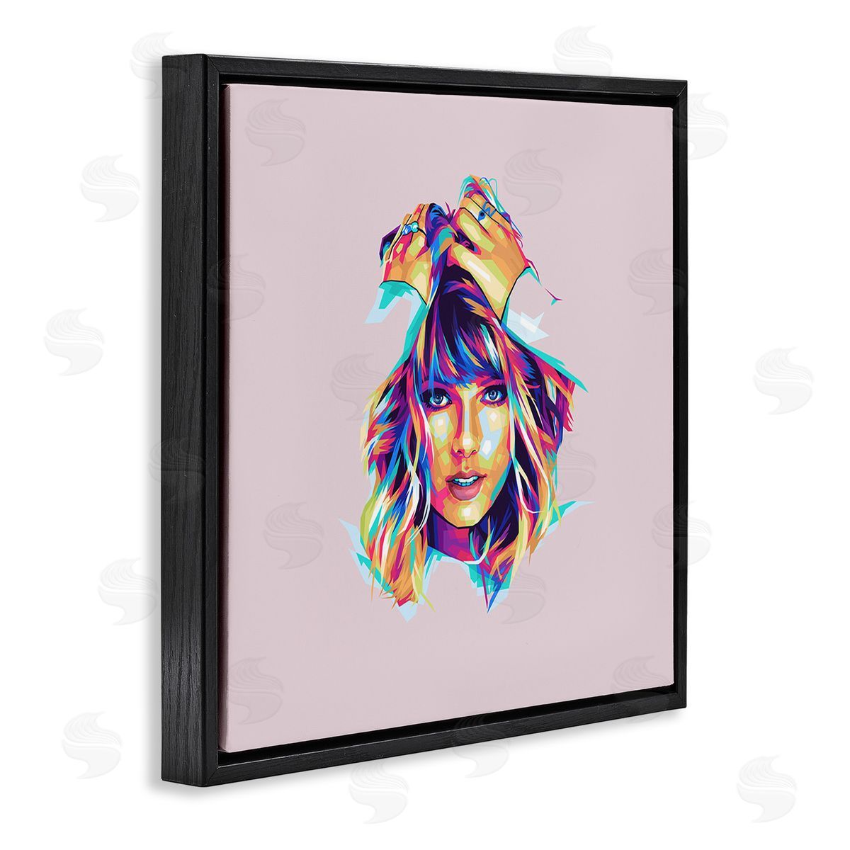 Birch & Ink Abstract Pop Star Black Floating Frame Canvas Wall Art Print