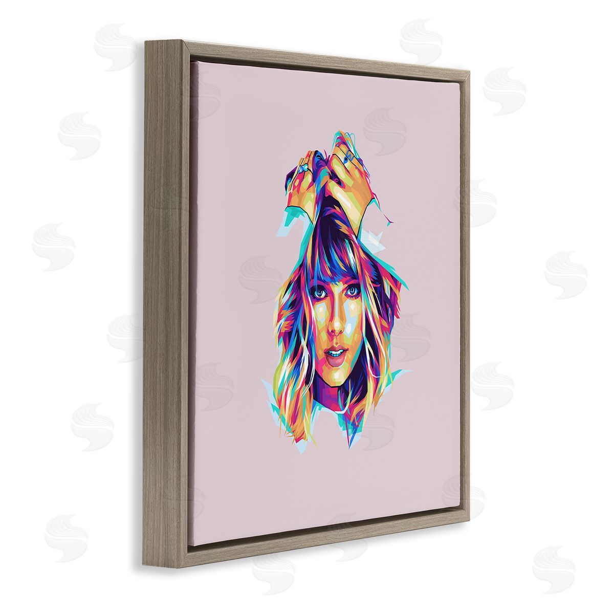 Birch & Ink Abstract Pop Star Brown Floating Frame Canvas Wall Art Print