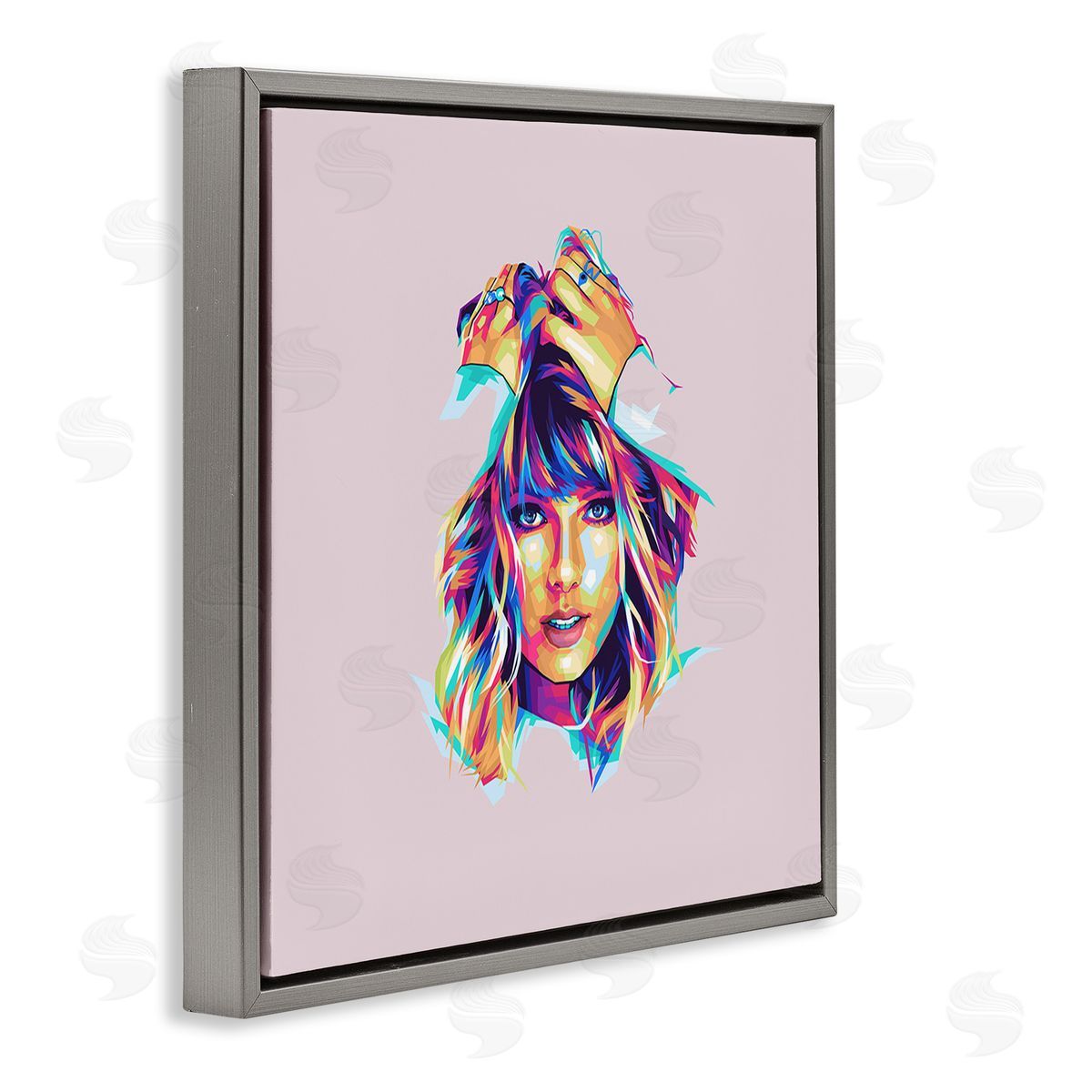 Birch & Ink Abstract Pop Star Gray Floating Frame Canvas Wall Art Print