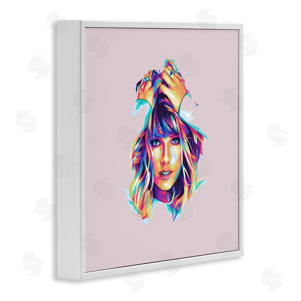 Birch & Ink Abstract Pop Star White Framed Giclee Wall Art Print