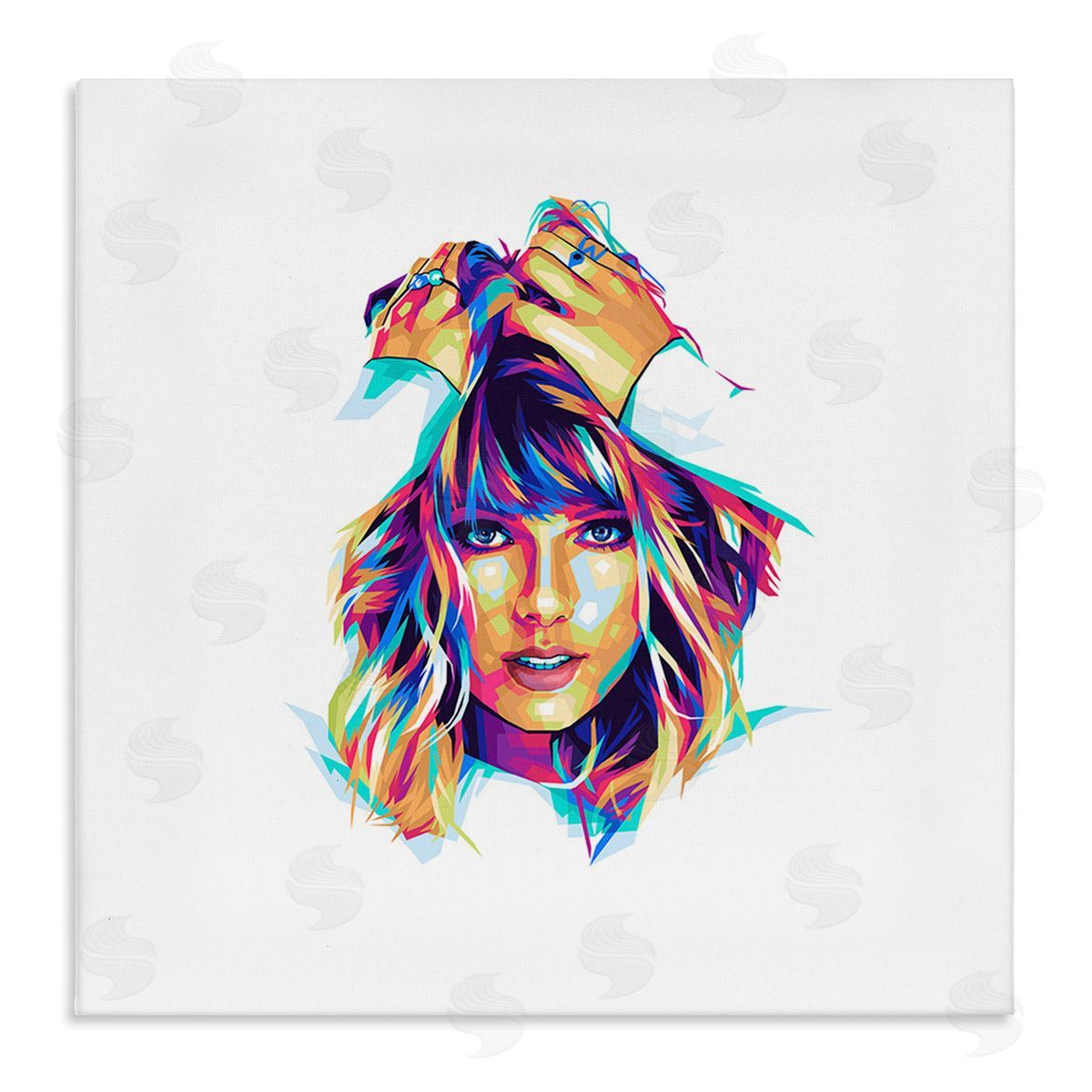 Birch & Ink Bold Taylor on White Canvas Wall Art Print