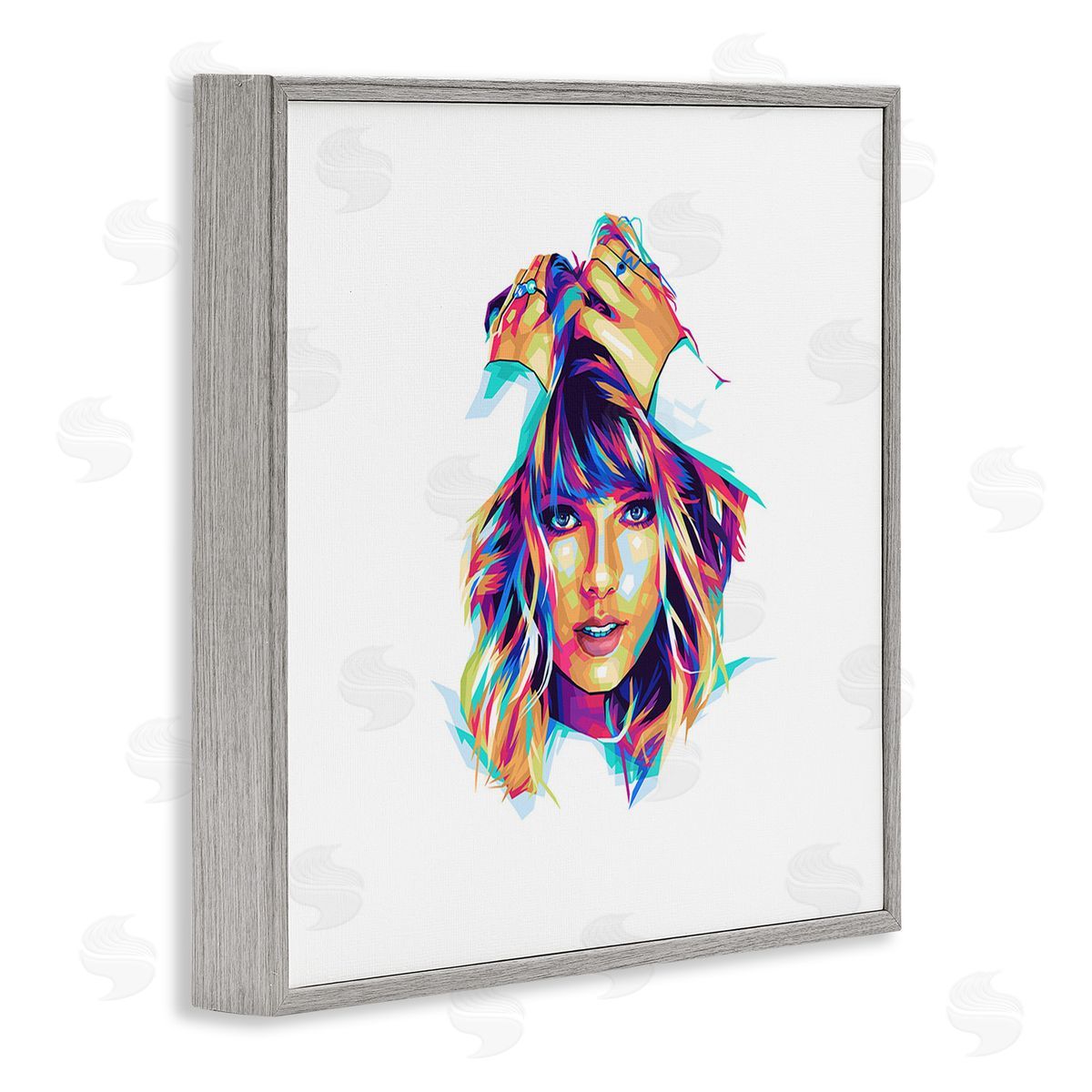 Birch & Ink Bold Taylor on White Gray Framed Giclee Wall Art Print